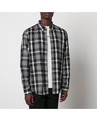 BOSS - Rickerty Checkered Coton Shirt - Lyst