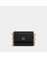 COACH - Refined Calf Leather Card Case With Chain - Lyst