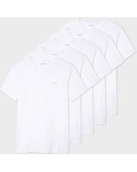 Paul Smith - Loungewear Five-Pack Organic Cotton-Jersey T-Shirts - Lyst