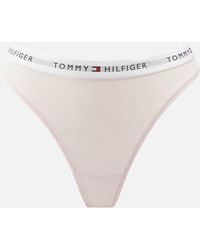 Tommy Hilfiger Logo-waistband Cotton-blend Jersey Thong - White