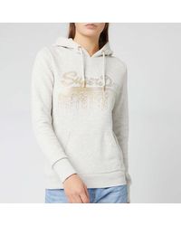 Superdry Vlogo Metal Cascade Entry Hoody - Natural