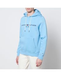 Tommy Hilfiger - Logo-embroidered Cotton-blend Jersey Hoodie - Lyst