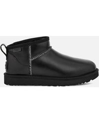 UGG - Classic Ultra Mini Leather Boots - Lyst