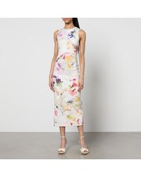 Ted Baker - Lilyha Floral-print Scuba Midi Dress - Lyst