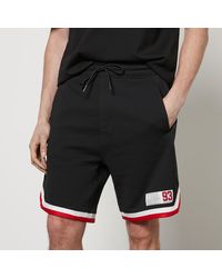 HUGO - Danopy Cotton-jersey And Mesh Sweat Shorts - Lyst
