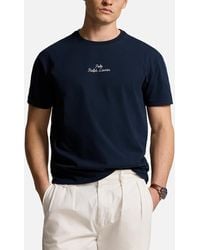 Polo Ralph Lauren - Embroidered Logo Cotton-jersey T-shirt - Lyst