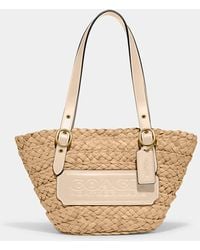 COACH - Structured 16 Straw Tote Bag - Lyst