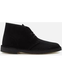 Clarks Suede Desert Boots - Black