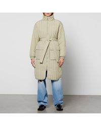 Calvin Klein Quilted Shell Coat - Natural