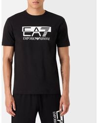 EA7 - Emporio Armani Large Logo Cotton T-shirt - Lyst