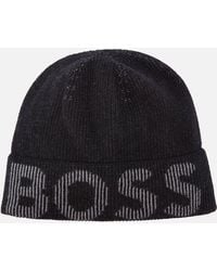 BOSS - Lamico Cotton And Wool-blend Hat - Lyst