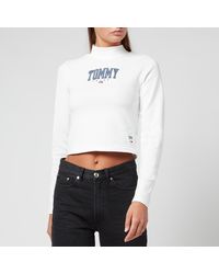 Tommy Hilfiger Abo Tjw Cropped Baby Rib Top - White