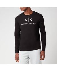Armani Exchange - Big Logo Long Sleeved T-shirt - Lyst