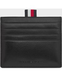 tommy hilfiger eton leather cardholder in black