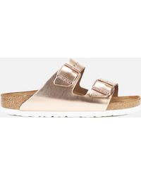 Birkenstock - Arizona Slim Fit Leather Double Strap Sandals - Lyst
