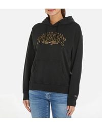 Tommy Hilfiger - Relaxed Luxe Varsity Cotton Hoodie - Lyst