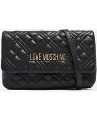 Love Moschino Quilted Chain Flap Cross Body Bag - Black