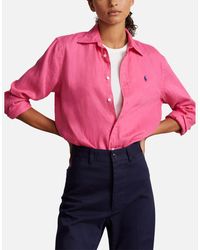 Polo Ralph Lauren - Logo-Embroidered Linen Shirt - Lyst