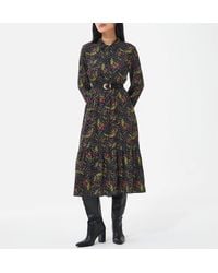 Barbour - Westbury Floral-crepe Midi Dress - Lyst