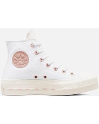 Converse Chuck Taylor All Star Lift Crafted Canvas Hi-top Trainers - White