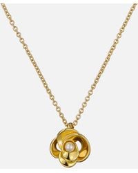 Ted Baker - Flo Pearl Gold-plated Flower Necklace - Lyst