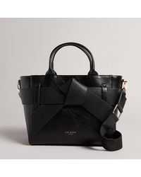 Ted Baker Jimsa Bow-detailed Faux Leather Shoulder Bag - Black