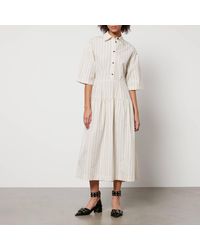 Stella Nova - Striped Cotton-Poplin Midi Dress - Lyst