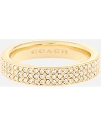 COACH - Gold-plated Pavé Band Ring - Lyst