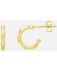 Estella Bartlett Small Bamboo Gold-plated Hoop Earrings - Metallic