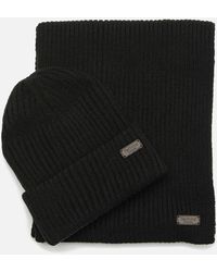 Barbour - Crimdon Ribbed-knit Beanie And Scarf Gift Set - Lyst