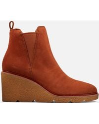Clarks Clarkford Top Suede Wedged Boots - Brown