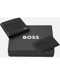 BOSS by HUGO BOSS Logo-print Leather Wallet in Black for Men Mens Accessories Wallets and cardholders 