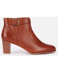 clarks brown leather ankle boots womens