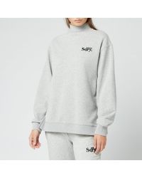 Superdry Ana High Neck Crew Sweatshirt - Gray