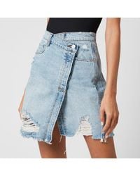 Free People Parker Wrap Skirt - Blue