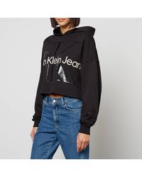 Calvin Klein Monogram Cotton-jersey Hoodie - Black