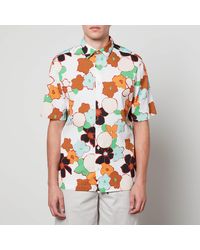Ted Baker - Avennue Floral Stretch-cotton Cloqué Shirt - Lyst