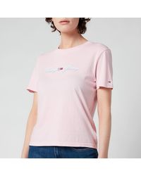 Tommy Hilfiger Tjw Linear Logo T-shirt - Pink