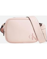 Calvin Klein Sculpted Faux Leather Camera Bag - Pink