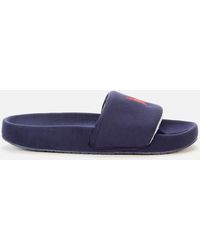 Polo Ralph Lauren Rubber Allover Logo Printed Slippers in Navy for Men Mens Shoes Slip-on shoes Slippers Save 8% Blue 