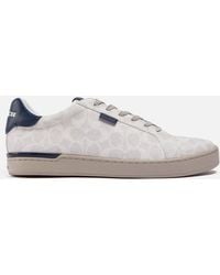 COACH - Lowline Signature Cupsole Coated-Canvas Trainers - Lyst