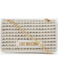 Love Moschino - Mademoiselle Raffia And Faux Leather Bag - Lyst