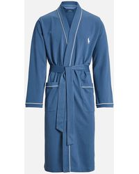 Polo Ralph Lauren Cotton-blend Jersey Dressing Gown - Blue