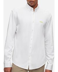 BOSS - Biado_r Long Sleeved Cotton-poplin Shirt - Lyst