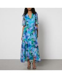 Hope & Ivy - Everleigh Floral-print Chiffon Wrap Maxi Dress - Lyst