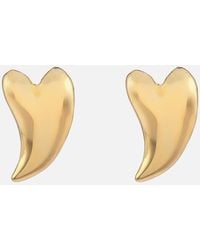 Anna + Nina - Anna + Nina Groovy Heart Gold-plated Stud Earring - Lyst