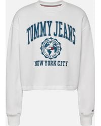 Tommy Hilfiger - College Logo Cotton-blend Jersey Cropped Sweatshirt - Lyst