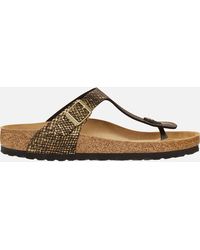 Birkenstock - Gizeh Slim Fit Shiny Phython Toe-post Sandals - Lyst