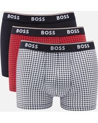 BOSS - Three-pack Stretch-cotton Boxer Trunks - Lyst