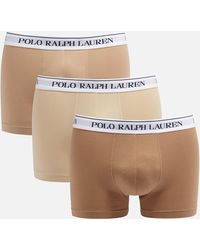 Polo Ralph Lauren Logo Waistband Cotton Boxer Trunks 3-pack - White